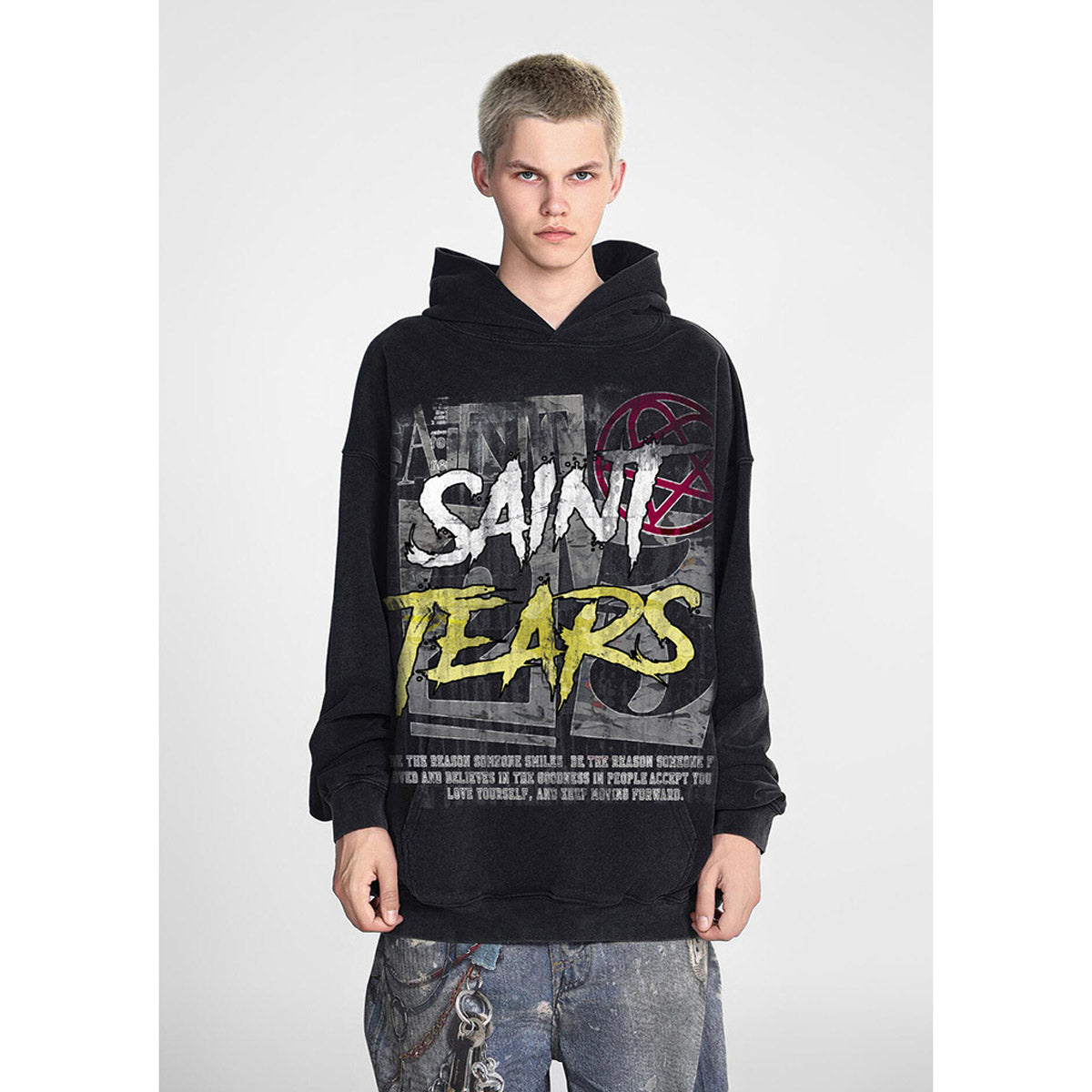 Unisex Hoodies Saint Michael Old Loose Hoodie