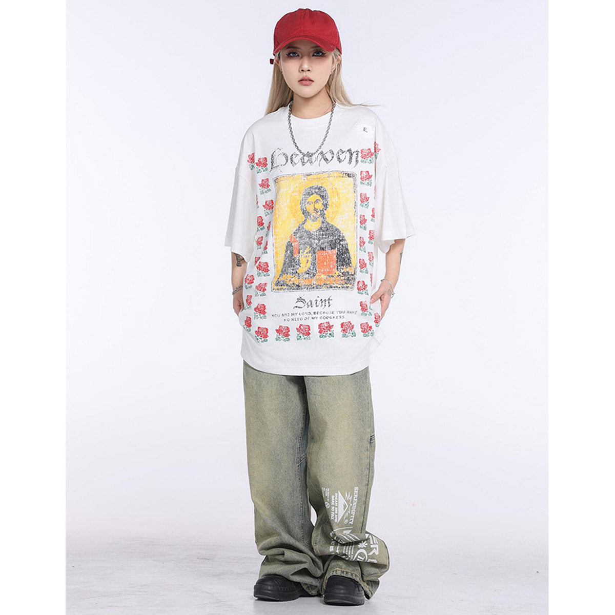 Unisex T-Shirts Saint Michael VINTAGE Jesus Sanskrit Vintage Print T-Shirt