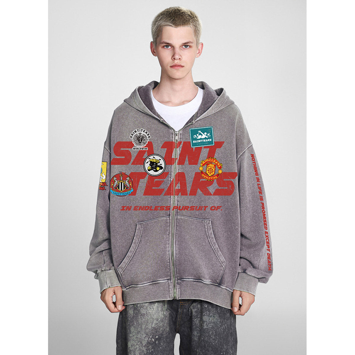 Unisex Hoodies Saint Michael Old Loose Sweater
