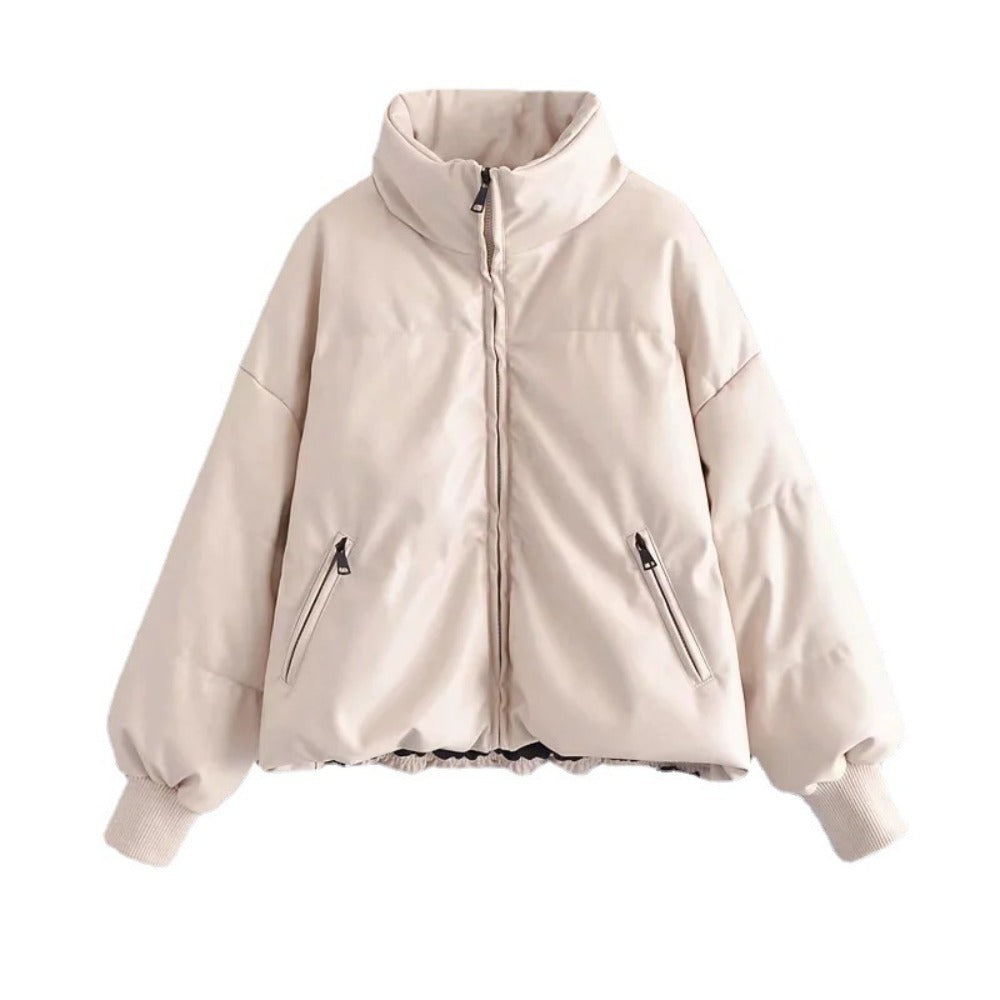 Women Cotton Coat Loose and Warm Leather Coat