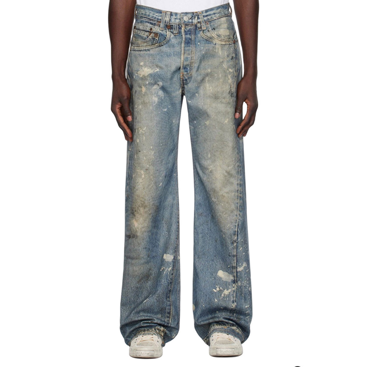 Unisex Pants Old Casual Wide Leg Jeans
