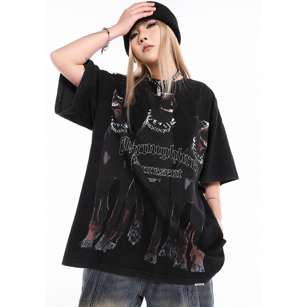 Unisex T-Shirts Doberman REPRESENT Vintage Loose Short Sleeves