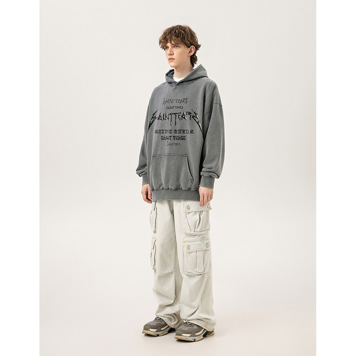 Unisex Hoodies Saint Michael Old Loose Hoodie