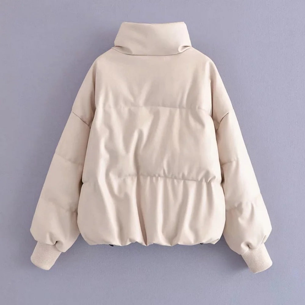 Women Cotton Coat Loose and Warm Leather Coat