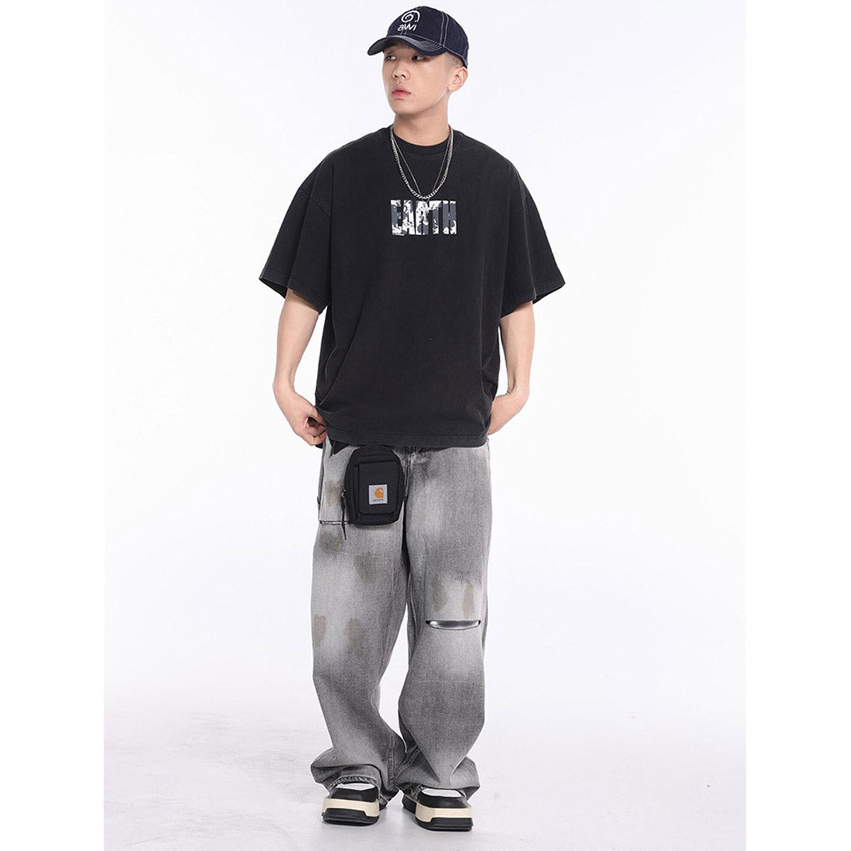 Unisex T-Shirts FAR. ARCHIVE EARTH VINTAGE Distressed Loose T-shirt