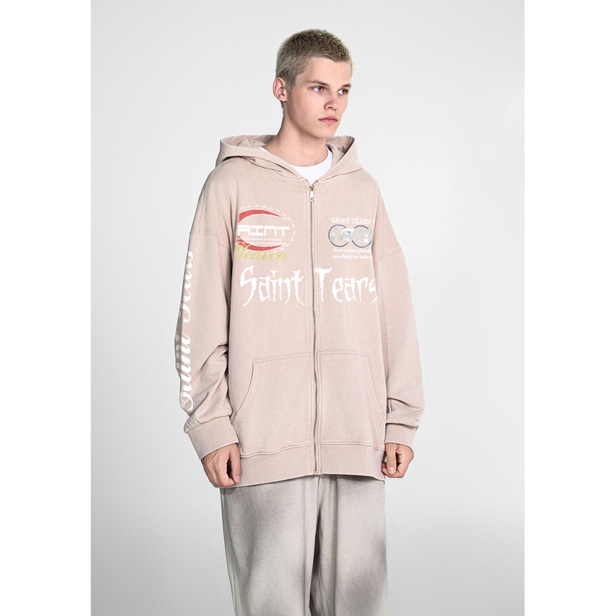 Unisex Hoodies Saint Michael Trendy Old Loose Hoodie