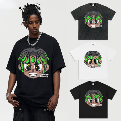 Vintage T-shirts Graffiti Trend Brand Cotton Short Sleeve T-Shirt