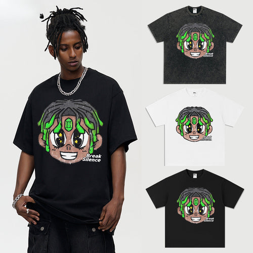Vintage T-shirts Graffiti Trend Brand Cotton Short Sleeve T-Shirt