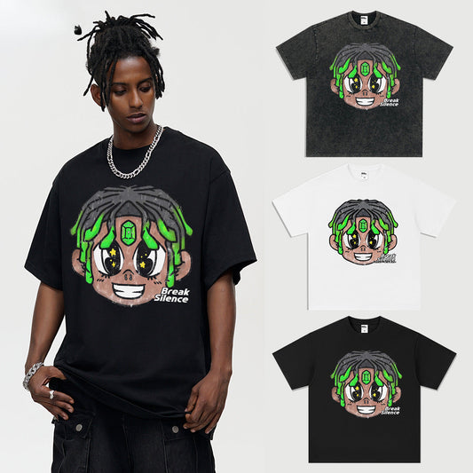 Vintage T-shirts Graffiti Trend Brand Cotton Short Sleeve T-Shirt