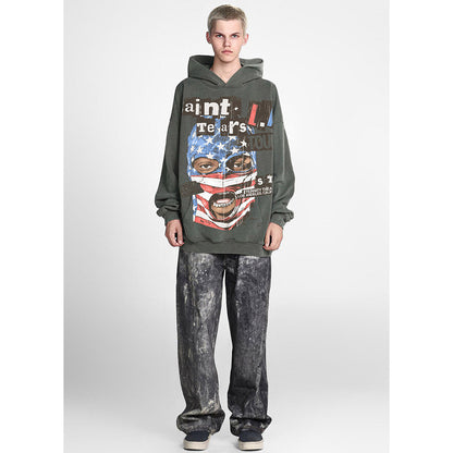 Unisex Hoodies Saint Michael United States Flag Face Mask Hoodie
