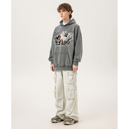 Unisex Hoodies Saint Michael Old Loose Hoodie