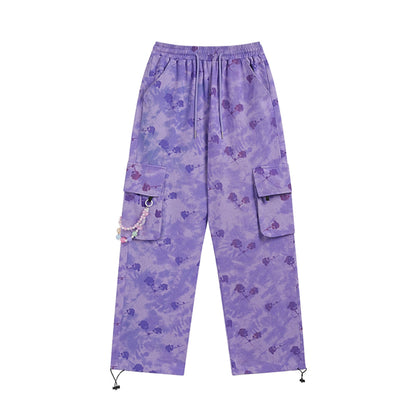 Men Sweatpants Casual Pants Workwear with Pocket Straight-Leg Wide-Leg Pants Drawstring Jogger Pants