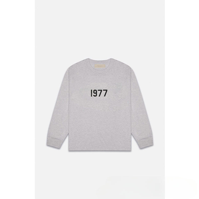 Fog Essentials Long Sleeve T-Shirt Unisex Flocking Logo Loose Sweater