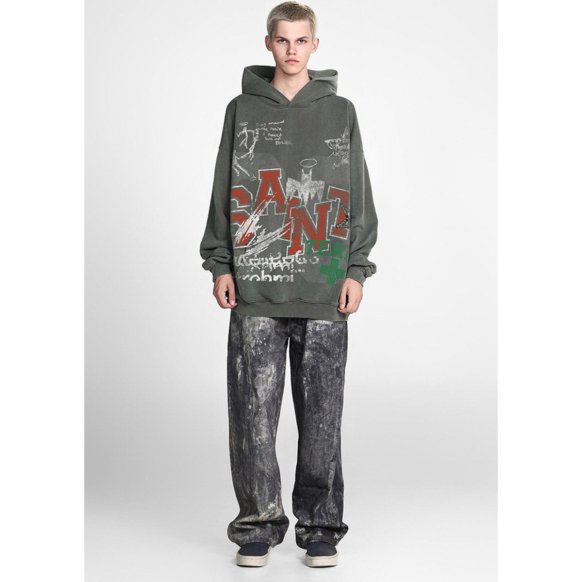 Unisex Hoodies Saint Michael Vintage Hip Hop Old Loose Hoodie