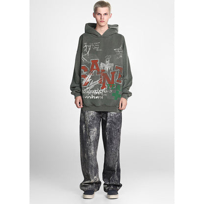 Unisex Hoodies Saint Michael Vintage Hip Hop Old Loose Hoodie