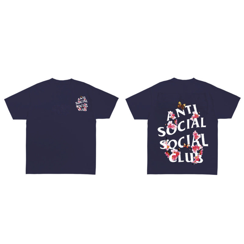Anti Social Club T Shirt Summer Short Sleeve T-shirt Printed Short T Loose