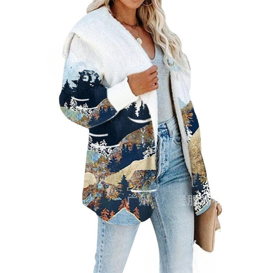 Women Trench Coat Autumn and Winter Leisure Hooded Jacket Coat