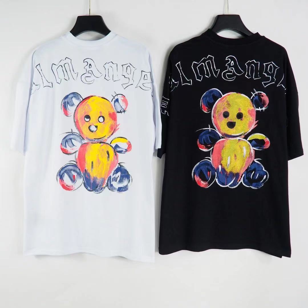 Palm Angels T Shirts Bear Letter Print Short-Sleeve Men's Loose T-shirt