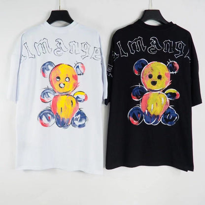 Palm Angels T Shirts Bear Letter Print Short-Sleeve Men's Loose T-shirt