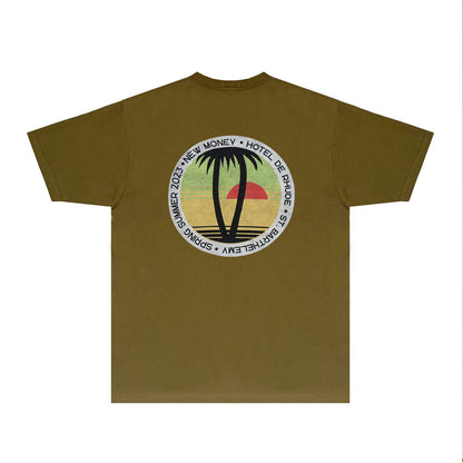 Rhude T Shirts Printed Trendy Pure Cotton