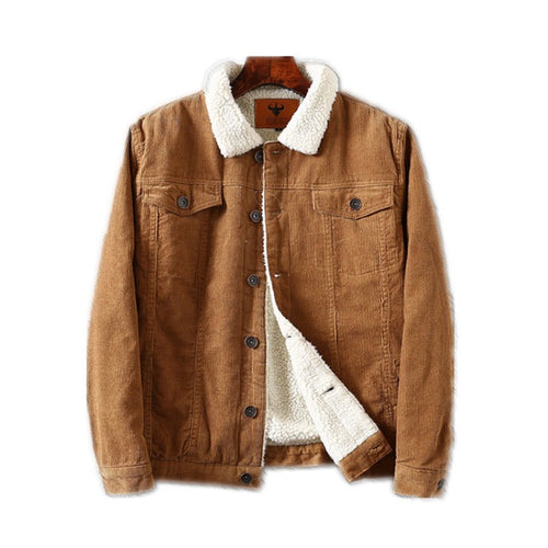 Women Cotton Coat Corduroy Fleece Jacket Casual