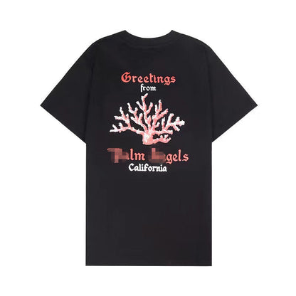 Palm Angels T Shirts Palm Angels Printed Short Sleeve T-shirt Male Half Sleeve