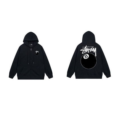 Stussy Hoodie Zip-Up Cardigan Fleece Hooded Sweater