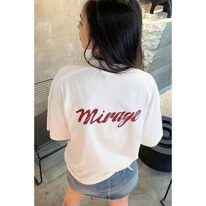 Unisex T-Shirts SEE THE MIRAGE Mickey Cartoon Print Distressed Loose T-Shirt