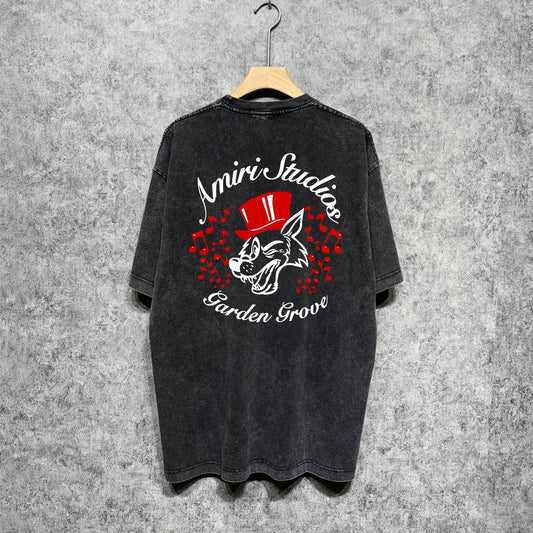 Amiri Washed Distressed T Shirt Printed Trendy Pure Cotton