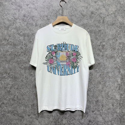 Rhude T Shirts Printed Trendy Pure Cotton