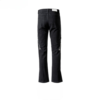 MIJKO Men's Vintage Pants MIJKO Men's Women's Spring and Summer High Street Wide-footed Straight Jeans