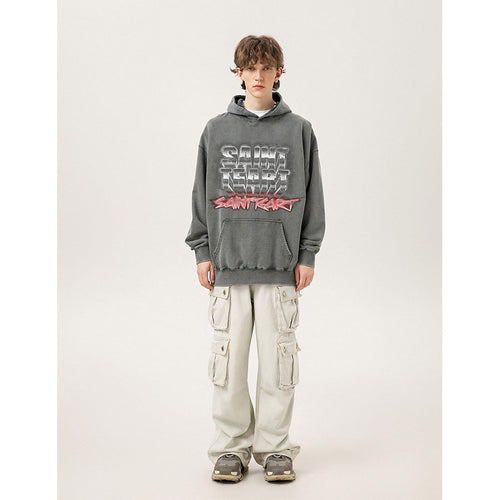 Unisex Hoodies Saint Michael Old Loose Sweater Hoodie