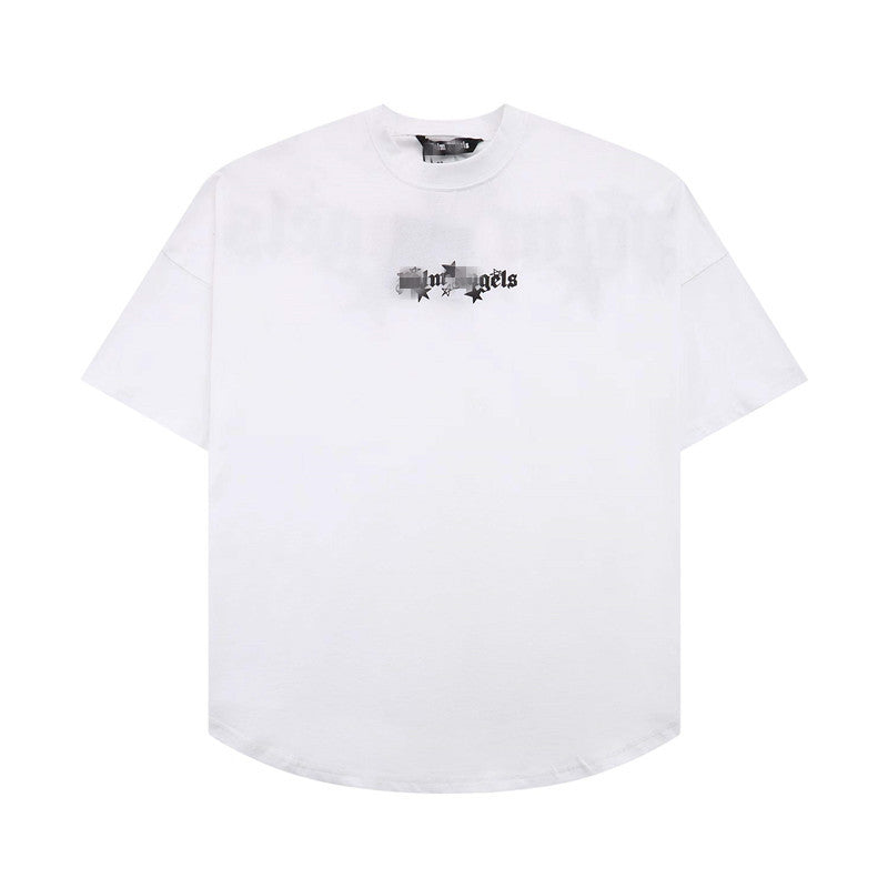Palm Angels T Shirts Letter Print Short-Sleeve T-shirt Men's Loose Half Sleeve