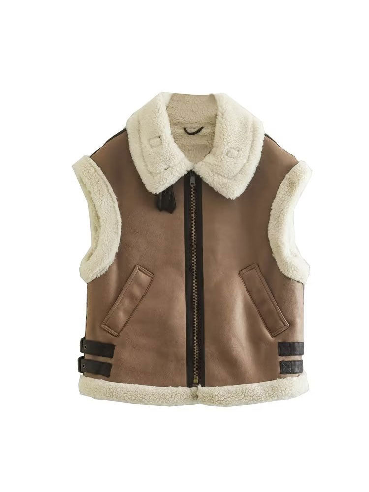 Women Cotton Coat Vest Plush Warm Vest