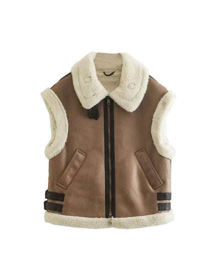 Women Cotton Coat Vest Plush Warm Vest