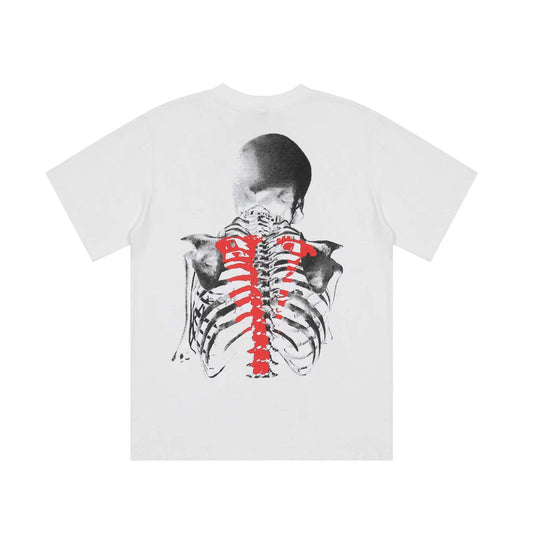 Vlone T Shirts Skull Finger Large V Loose Short Sleeve T-shirt Men and Women High Street Half Sleeve
