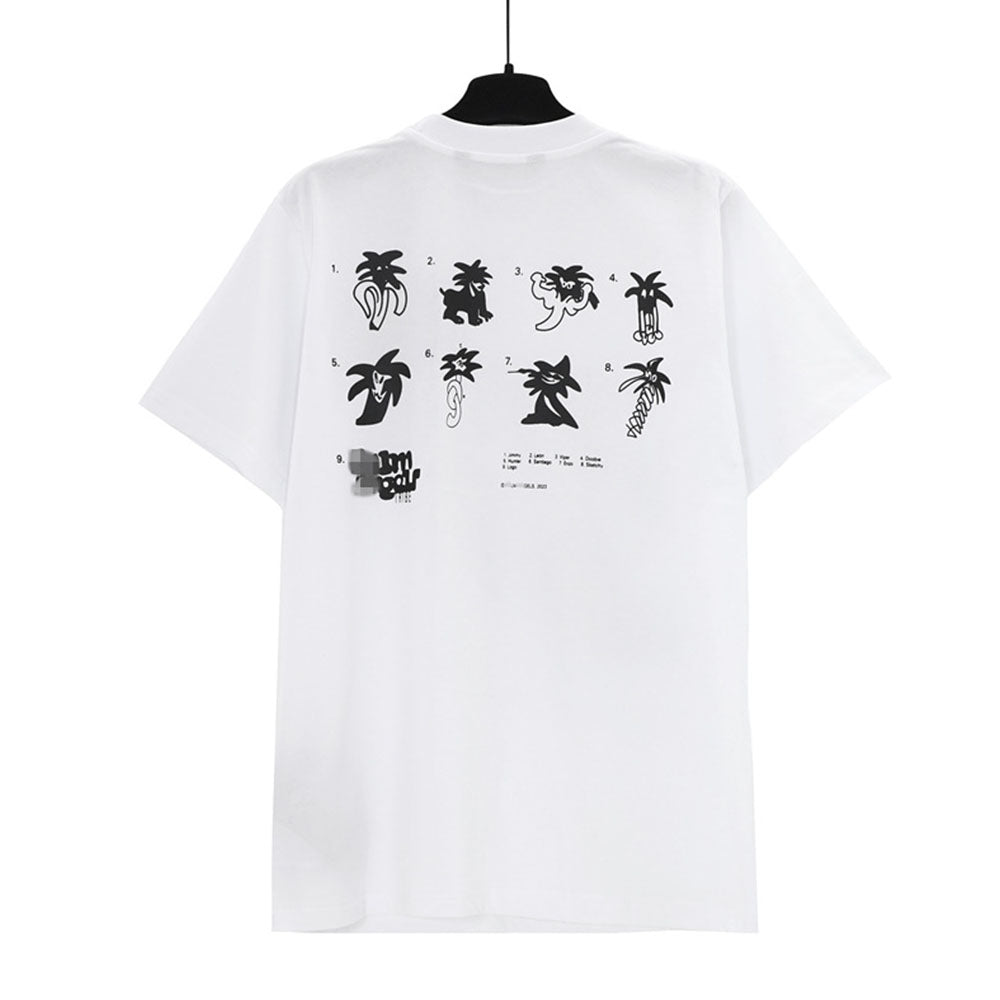 Palm Angle T Shirts Painted Cartoon Wind Print Couple
