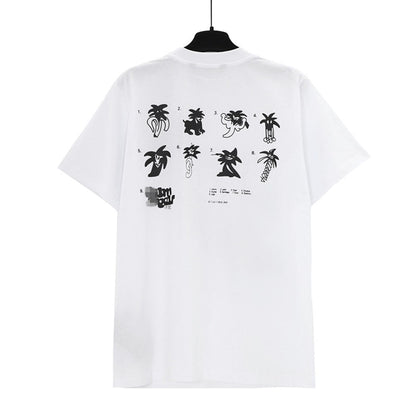Palm Angle T Shirts Painted Cartoon Wind Print Couple