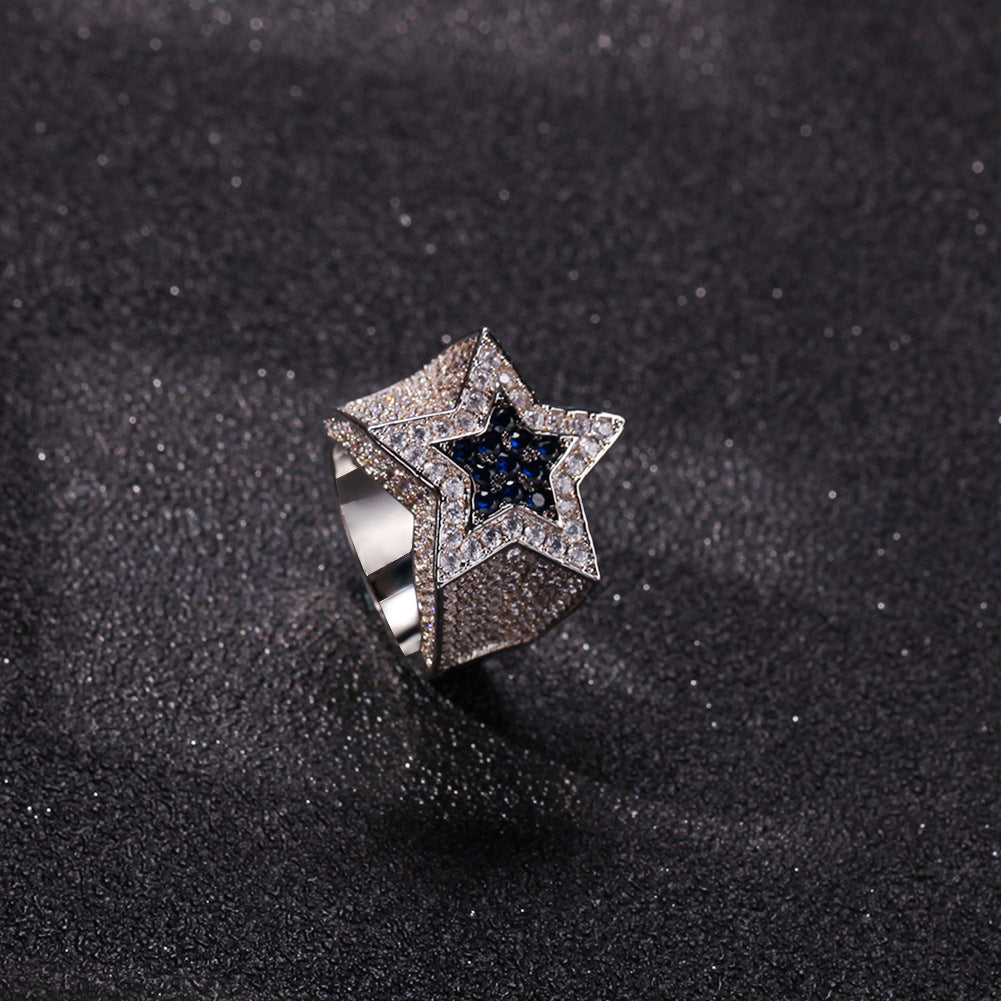 Rings Zircon Ring Sapphire Pentagram Ring St. Valentine's