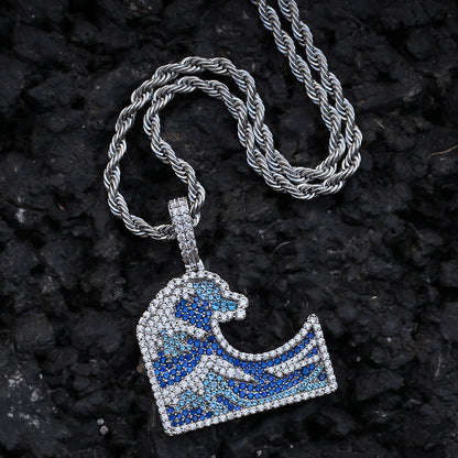 Jewelry Micro-set Zircon Kanagawa Surfing Color Zircon Spectrum