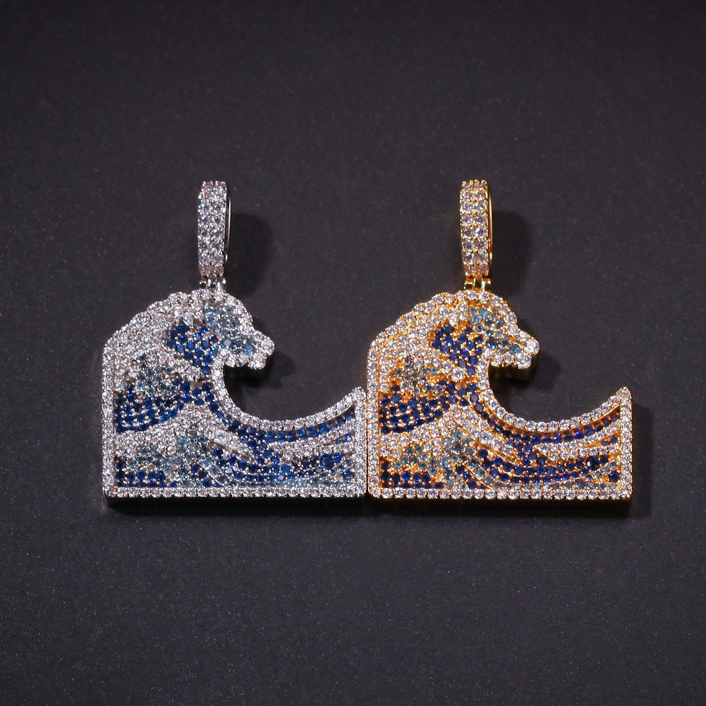 Jewelry Micro-set Zircon Kanagawa Surfing Color Zircon Spectrum