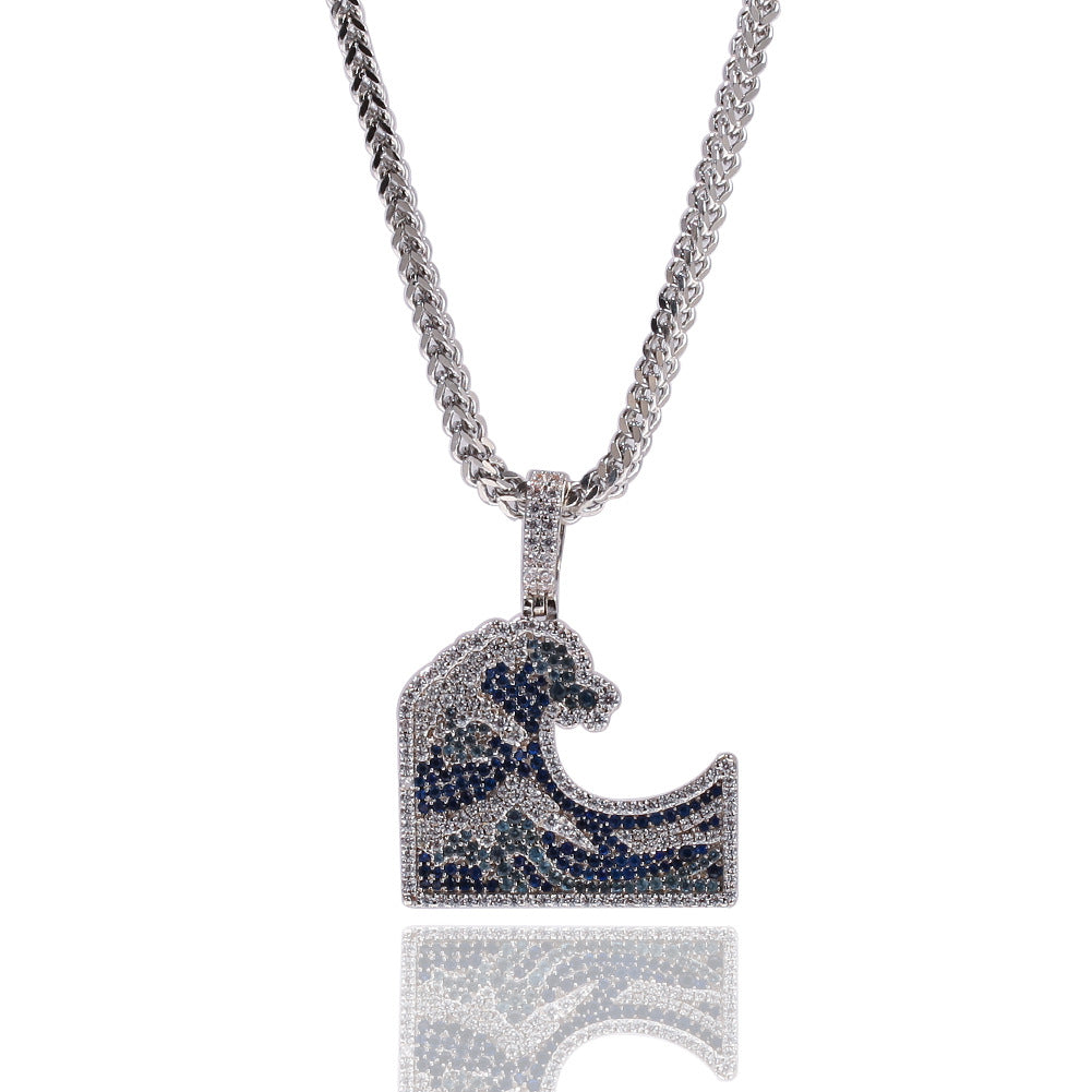 Jewelry Micro-set Zircon Kanagawa Surfing Color Zircon Spectrum
