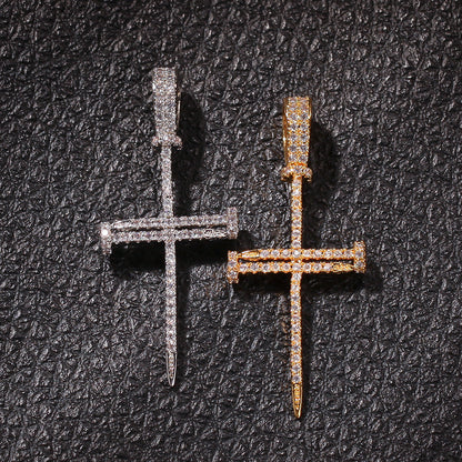 Jewelry Copper Zircon Cross Pendant Necklace Crosses Spectrum St. Valentine's