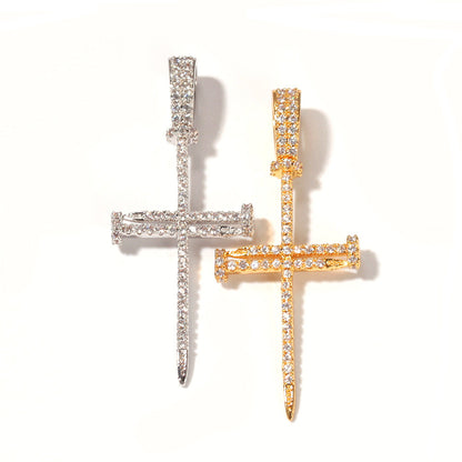 Jewelry Copper Zircon Cross Pendant Necklace Crosses Spectrum St. Valentine's