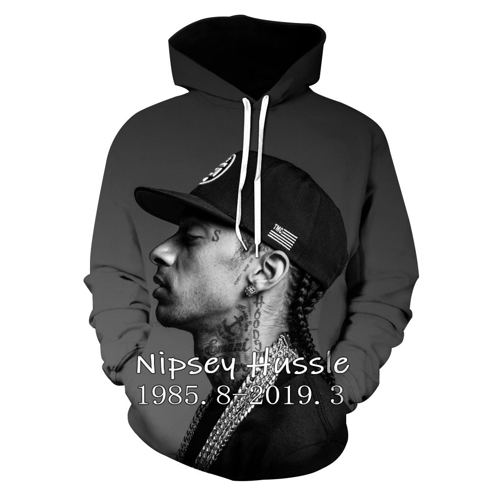 Nipsey Hussle Hoodie Commemorative Rapper 3D Printing