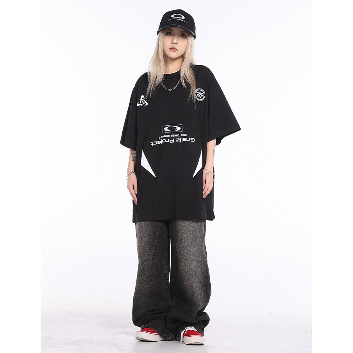 Unisex T-Shirts GRAILZ/YProject Vintage Loose Short Sleeves
