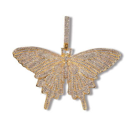 Jewelry Zircon Butterfly Pendant Necklace Vintage Fashion High Sense Animal Spectrum