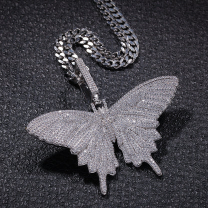 Jewelry Zircon Butterfly Pendant Necklace Vintage Fashion High Sense Animal Spectrum