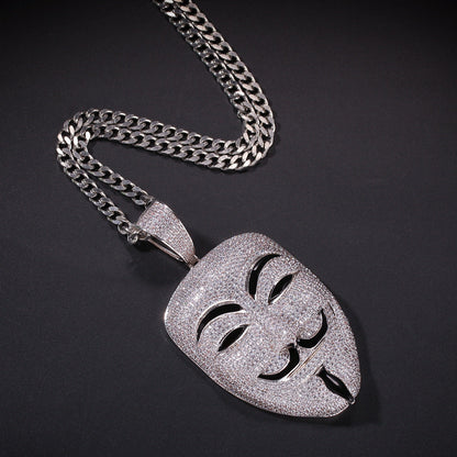 Jewelry Copper Inlaid AAA Zircon Smiley Mask Pendant Hip Hop Jesus Pieces Spectrum