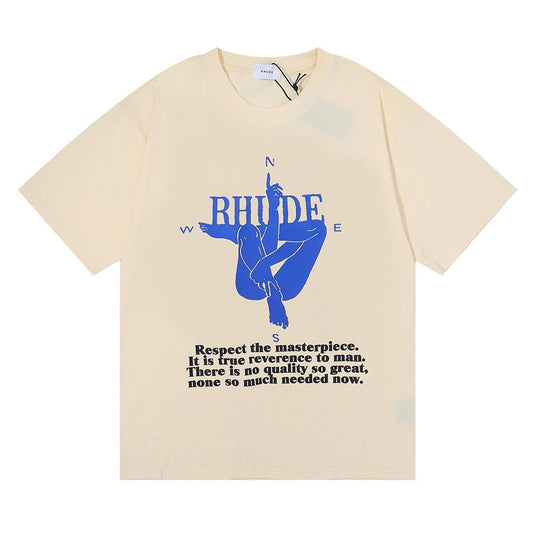Rhude T Shirt Star Same Loose Fashion Large Size Personalized